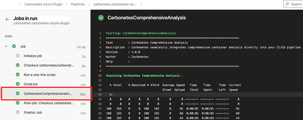 Azure DevOps logs interface